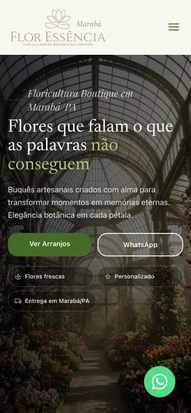 Site de Flor Essência, feito pela ClickNex