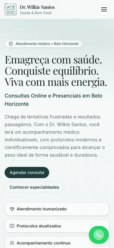 Site de Dr. Wilkie Santos, feito pela ClickNex